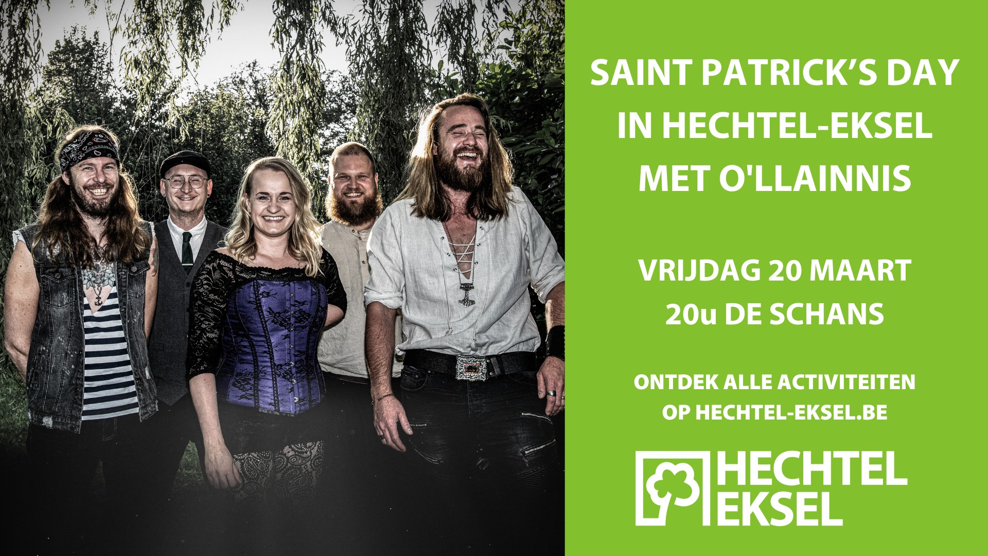 Lokaal bestuur Hechtel-Eksel Facebook ad: Saint Patrick's Day in Hechtel-Eksel met O'llainnis