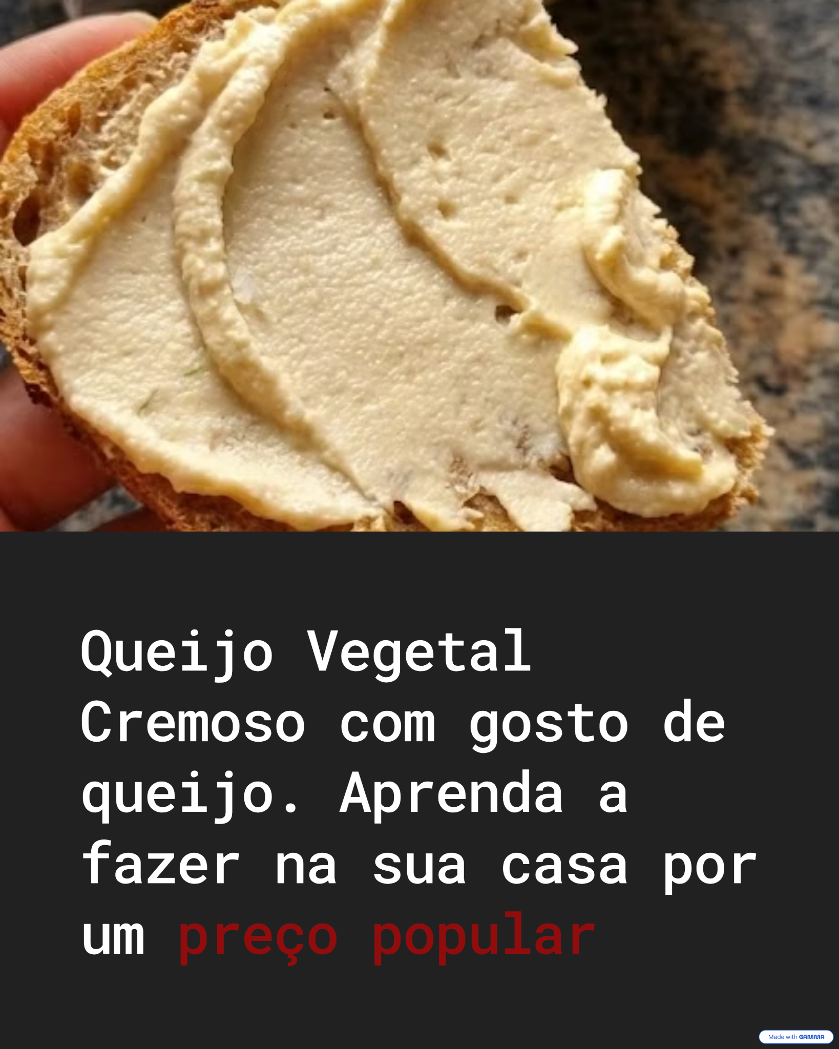 Vegan Cheese Lover Facebook ad: Queijo Vegetal Cremoso - sua solução