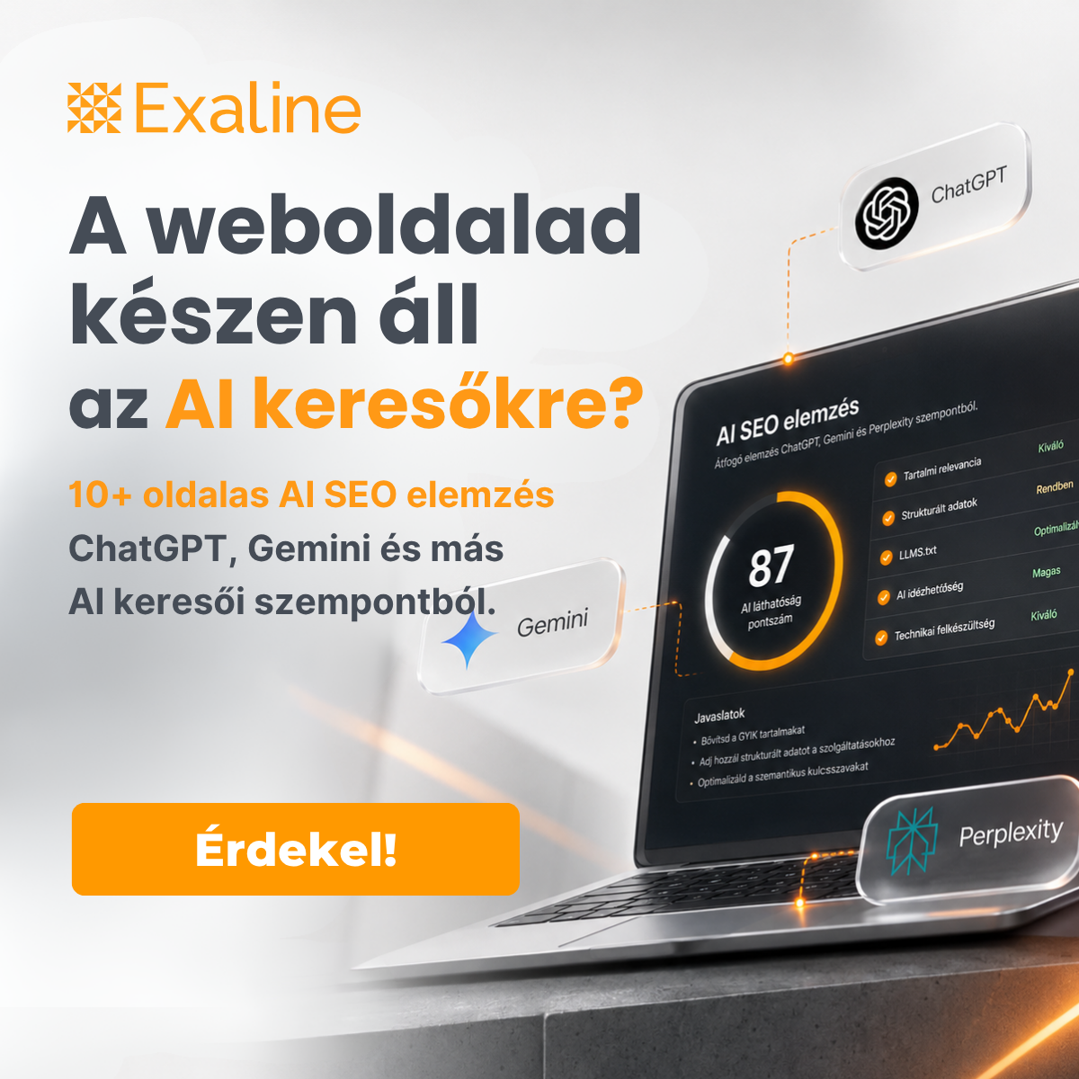 Exaline Facebook ad: Legyél te az első, akit az AI ajánl!