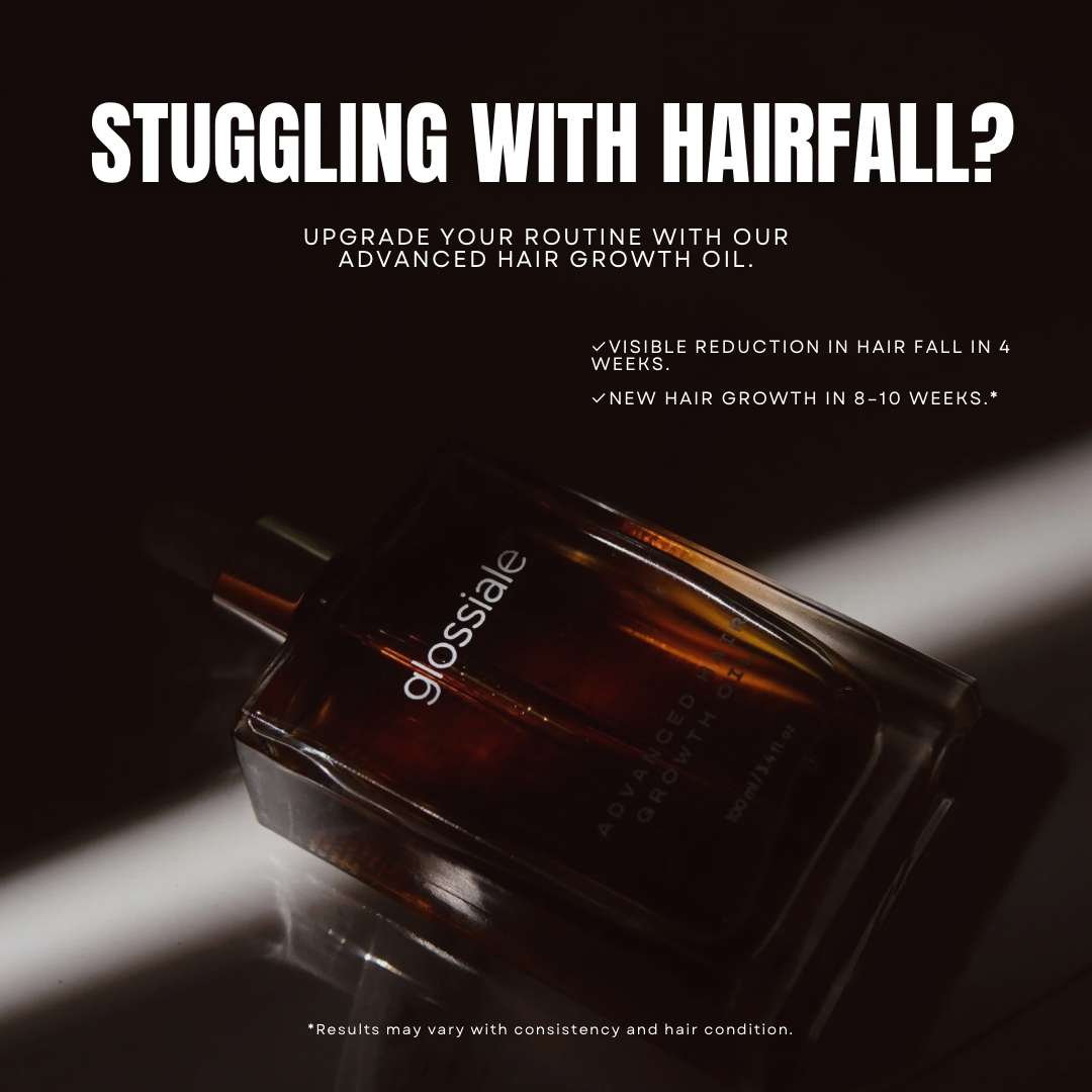 Glossiale Facebook ad: Struggling with hair fall?