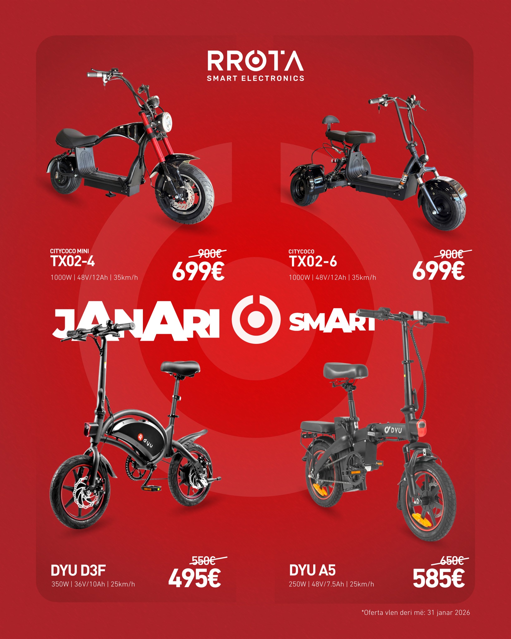 Rrota Smart Electronics Facebook ad: Janari Smart te Rrota!