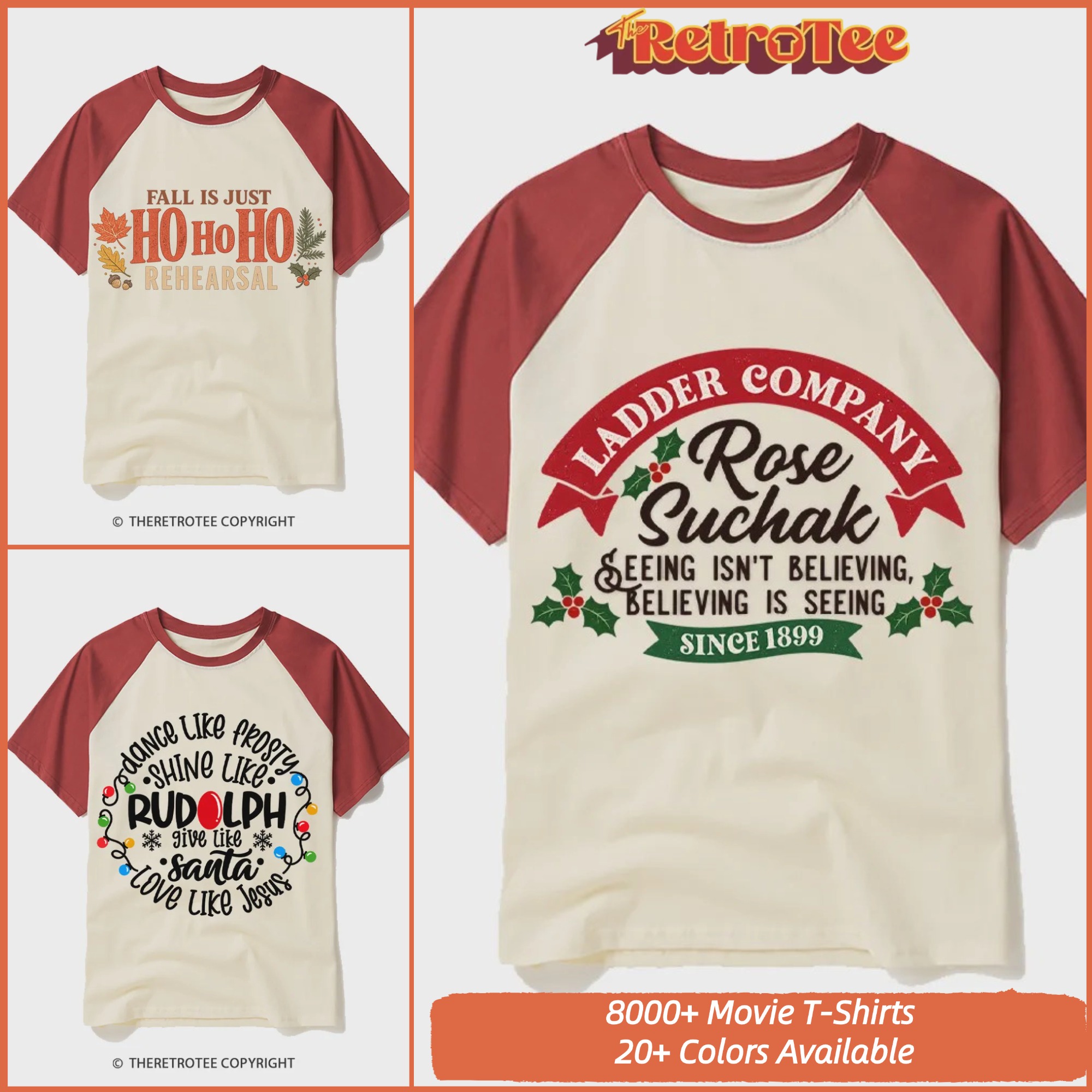 The RetroTee Facebook ad: 8,000+ Movie Tee Styles · 20+ Colors