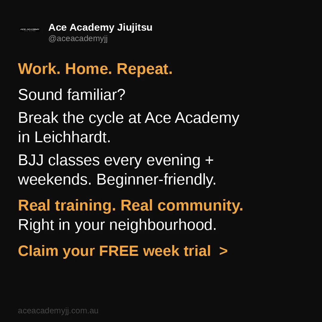 Ace Academy Jiujitsu Facebook ad: Break the Cycle at Ace Academy Leichhardt