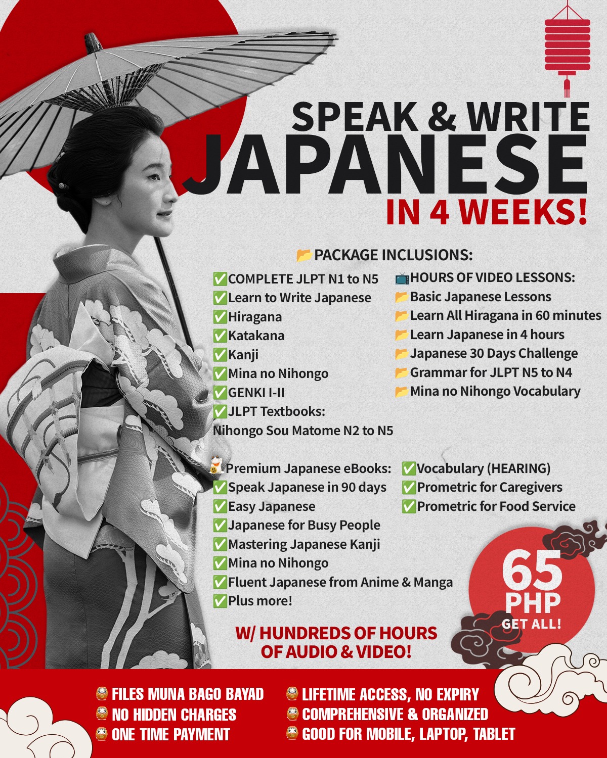 Learn Japanese PH Facebook ad: Maging Nihongo EXPERT in just 4weeks!