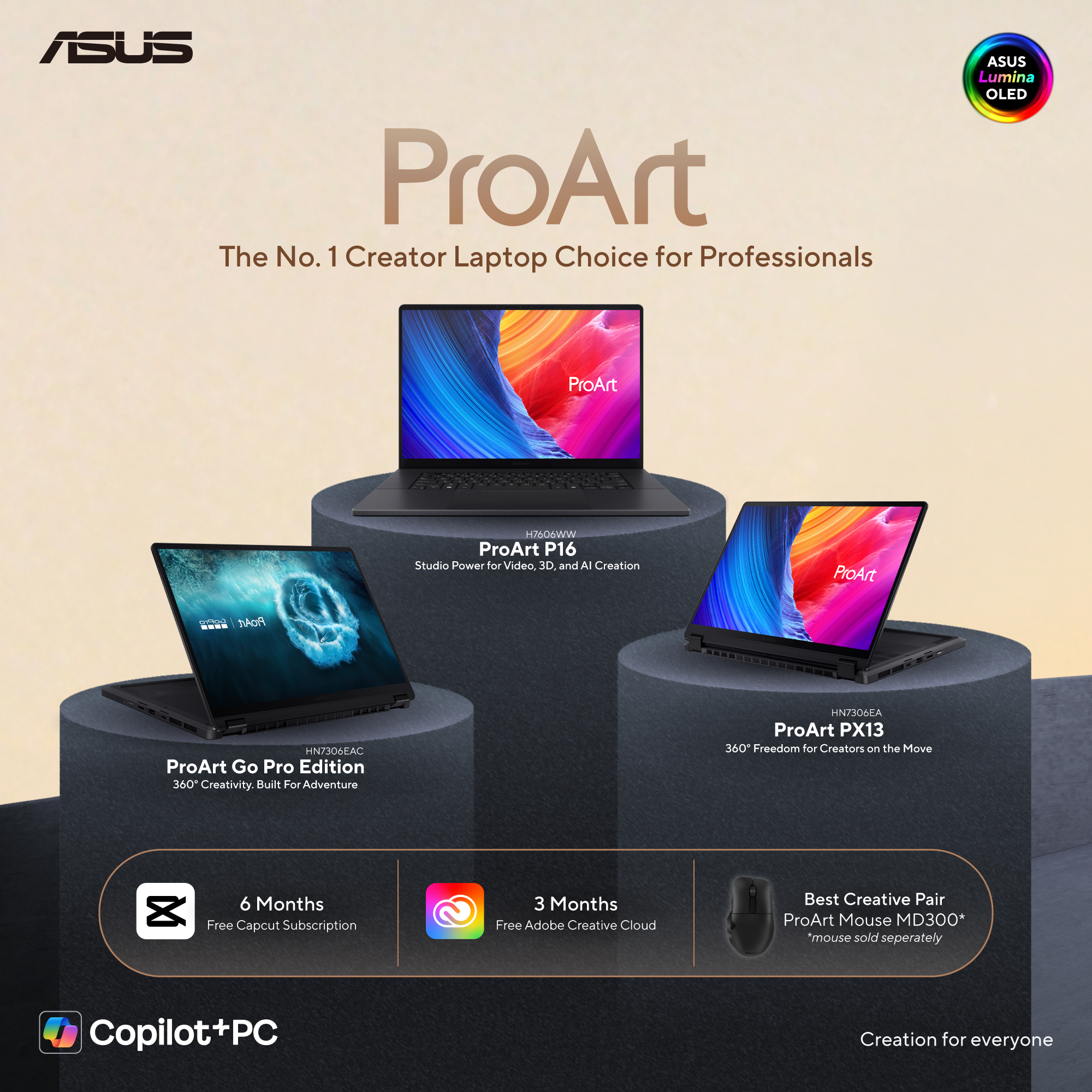 ASUS Facebook ad: Ditch the desk, not the power.