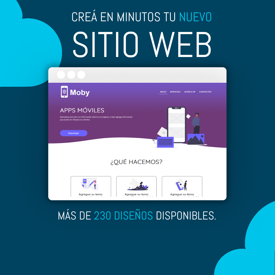 Mesi Web Hosting - Argentina Facebook ad: Armá tu Sitio Web en minutos.