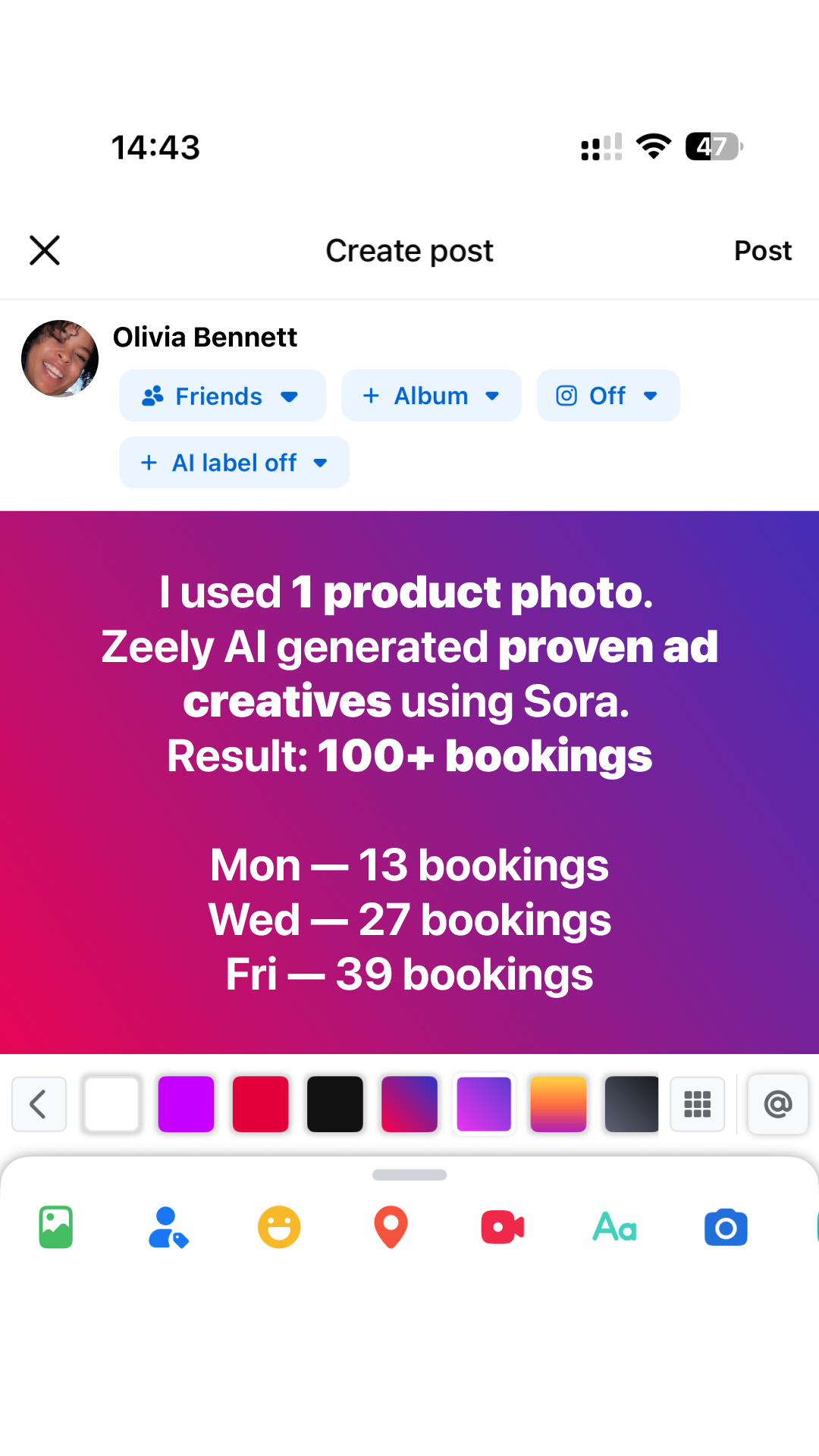 Zeely Facebook ad