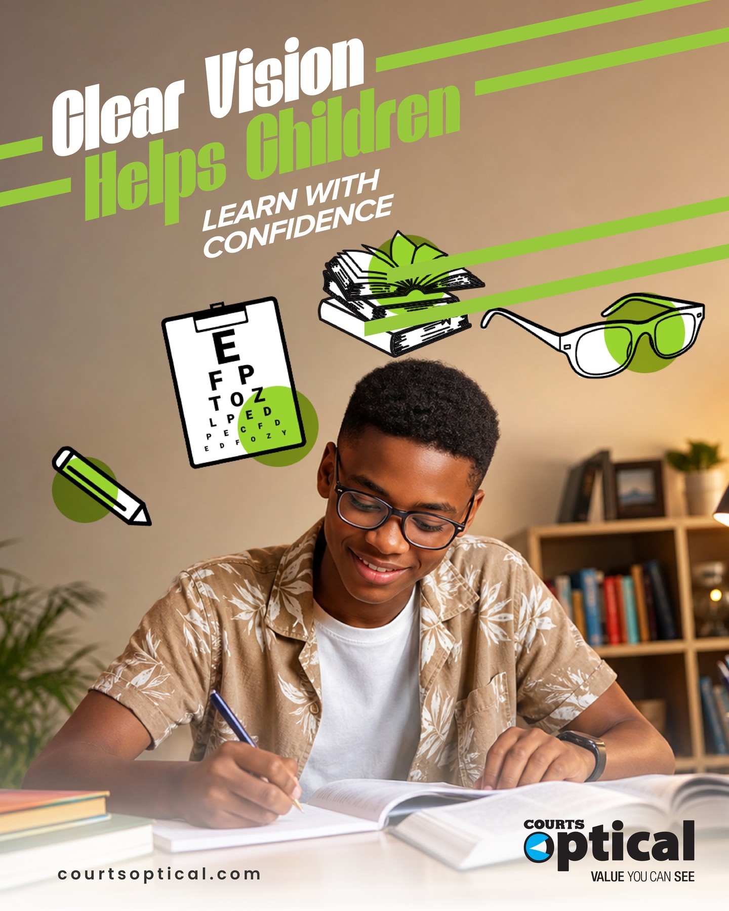 Courts Optical Guyana Facebook ad: Make an Appointment | Optometrist Appointment At Courts…