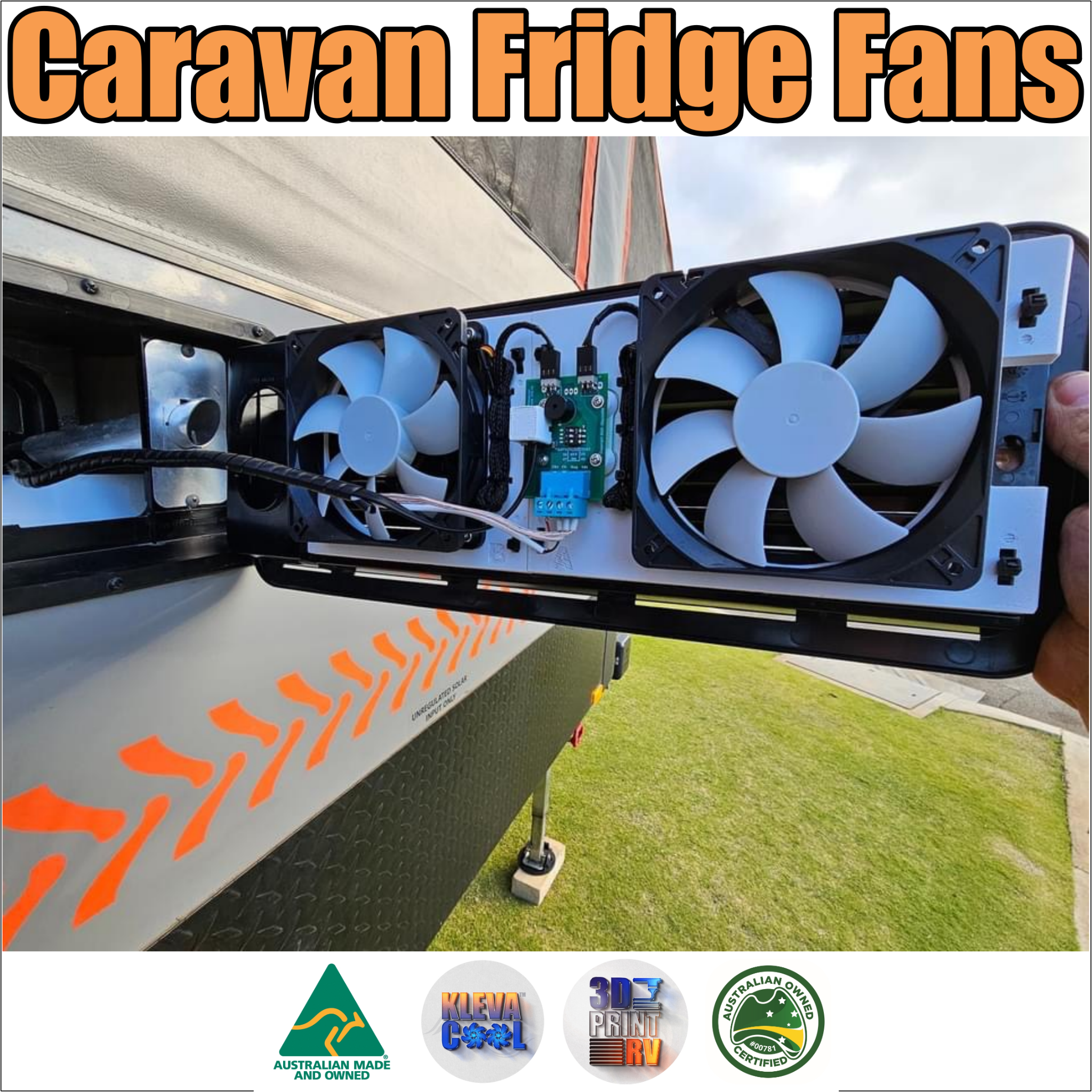 Klevacool Caravan Fridge Fans by 3DPrintRV Facebook ad: Caravan fridge solutions & more!
