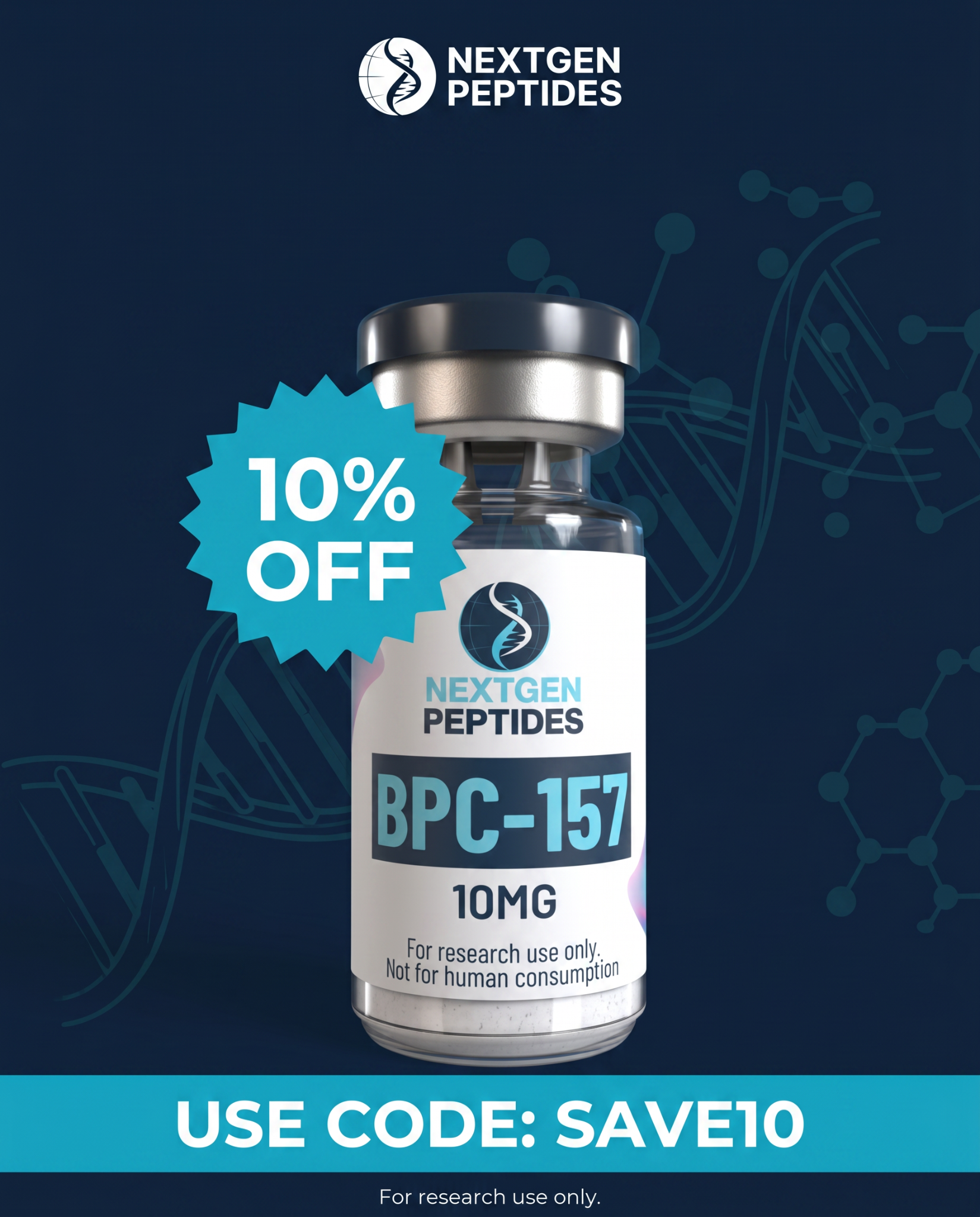 Nextgen Peptides Facebook ad: Trusted by 28K+ customers, use code SAVE10 for 10% off!