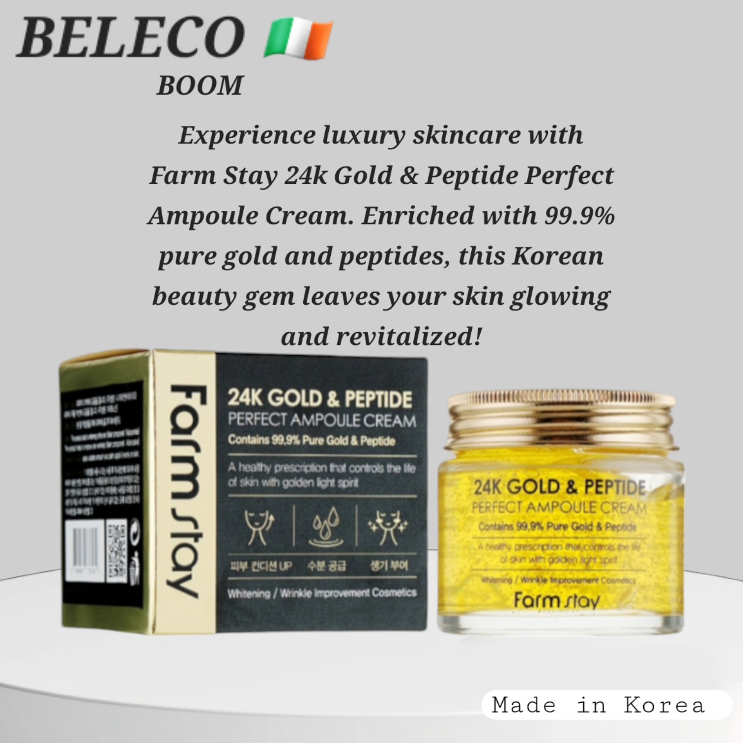 Beleco Boom Facebook ad: Glow with the best!