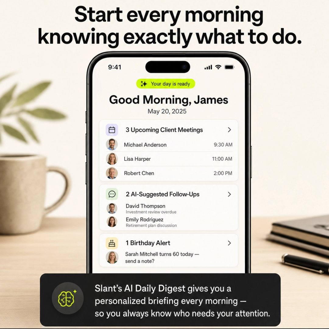 Slant - AI Assistant for Financial Advisors Facebook ad