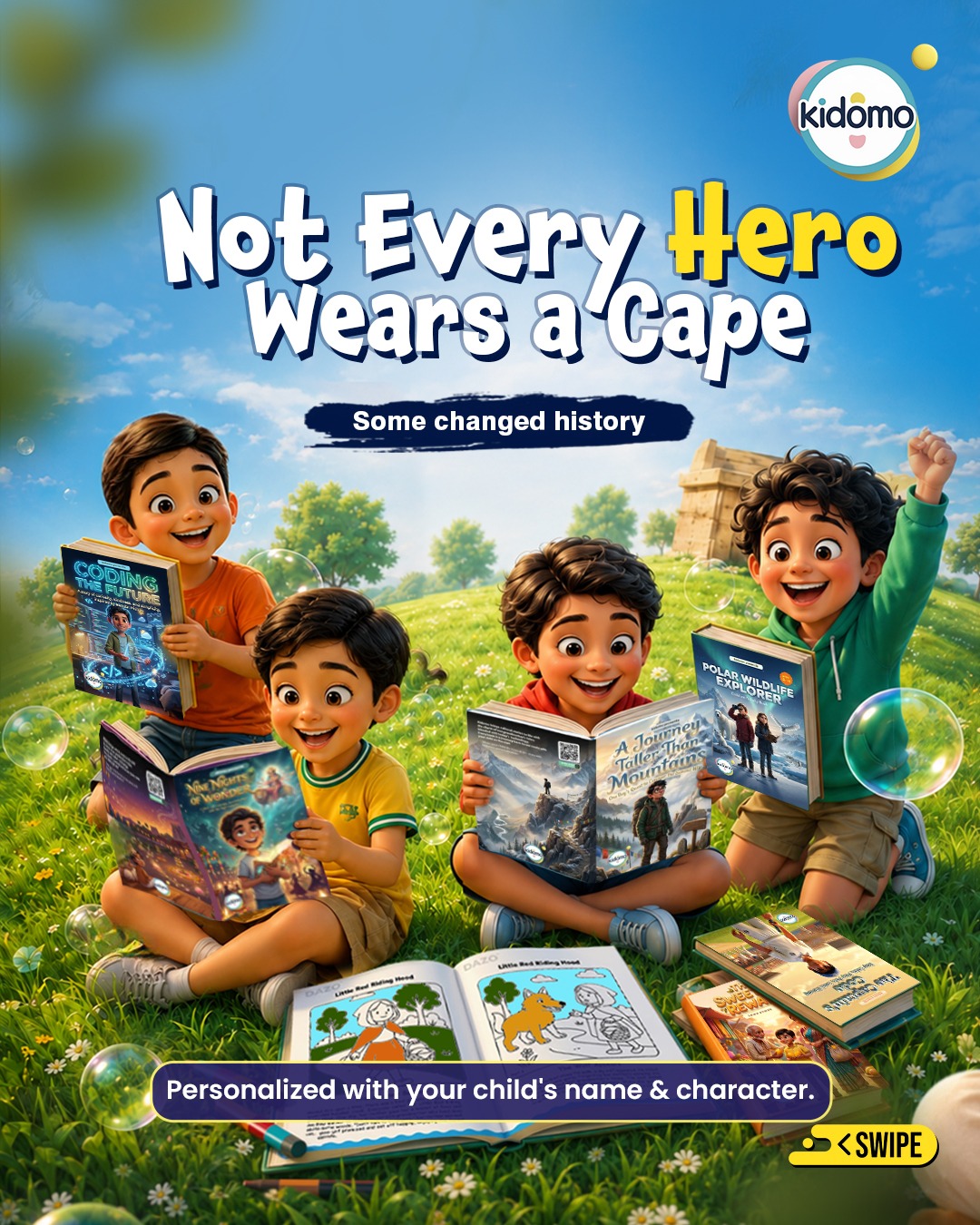 Kidomo Store Facebook ad: Not every hero wears a cape.