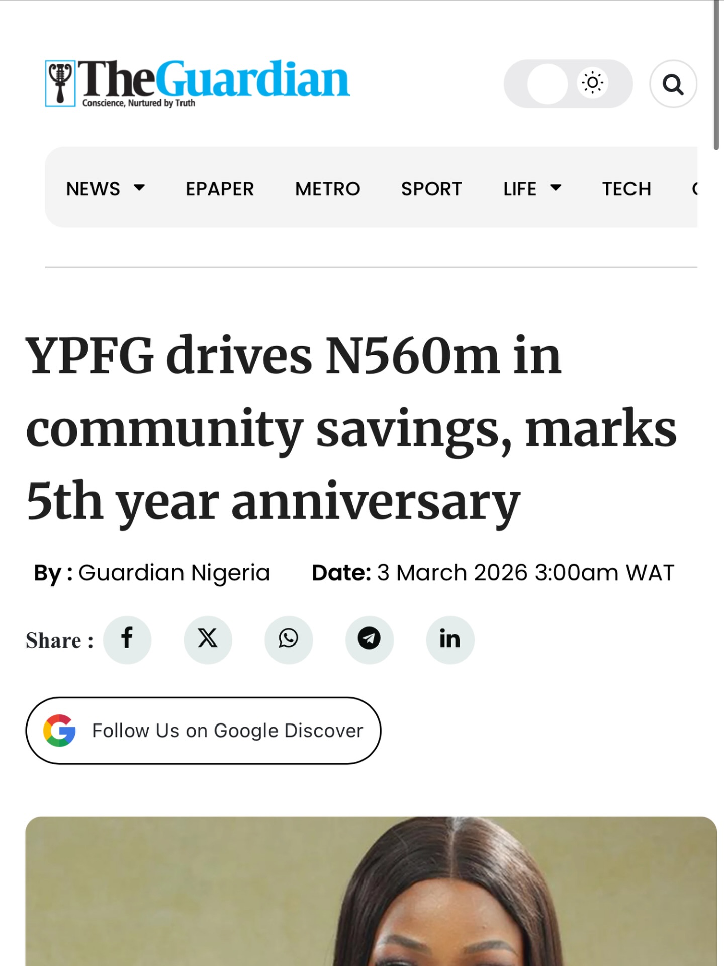Your Personal Finance Girl Facebook ad: Thank you The Guardian for telling our story…