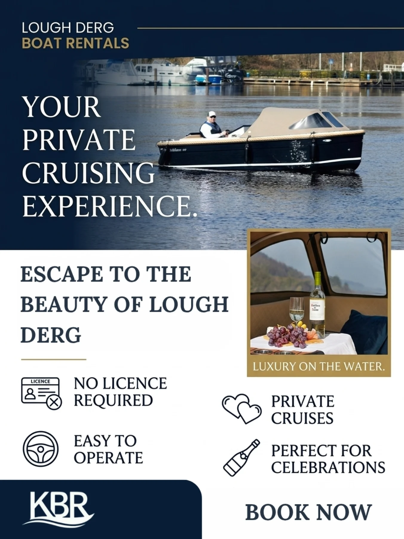 Killaloe Boat Rental Facebook ad: No licence or previous boating experience required.