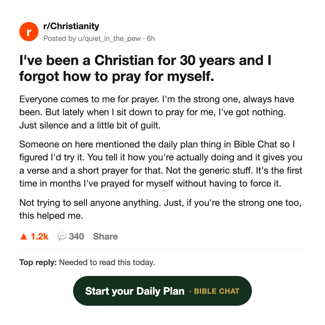 Bible Chat Facebook ad