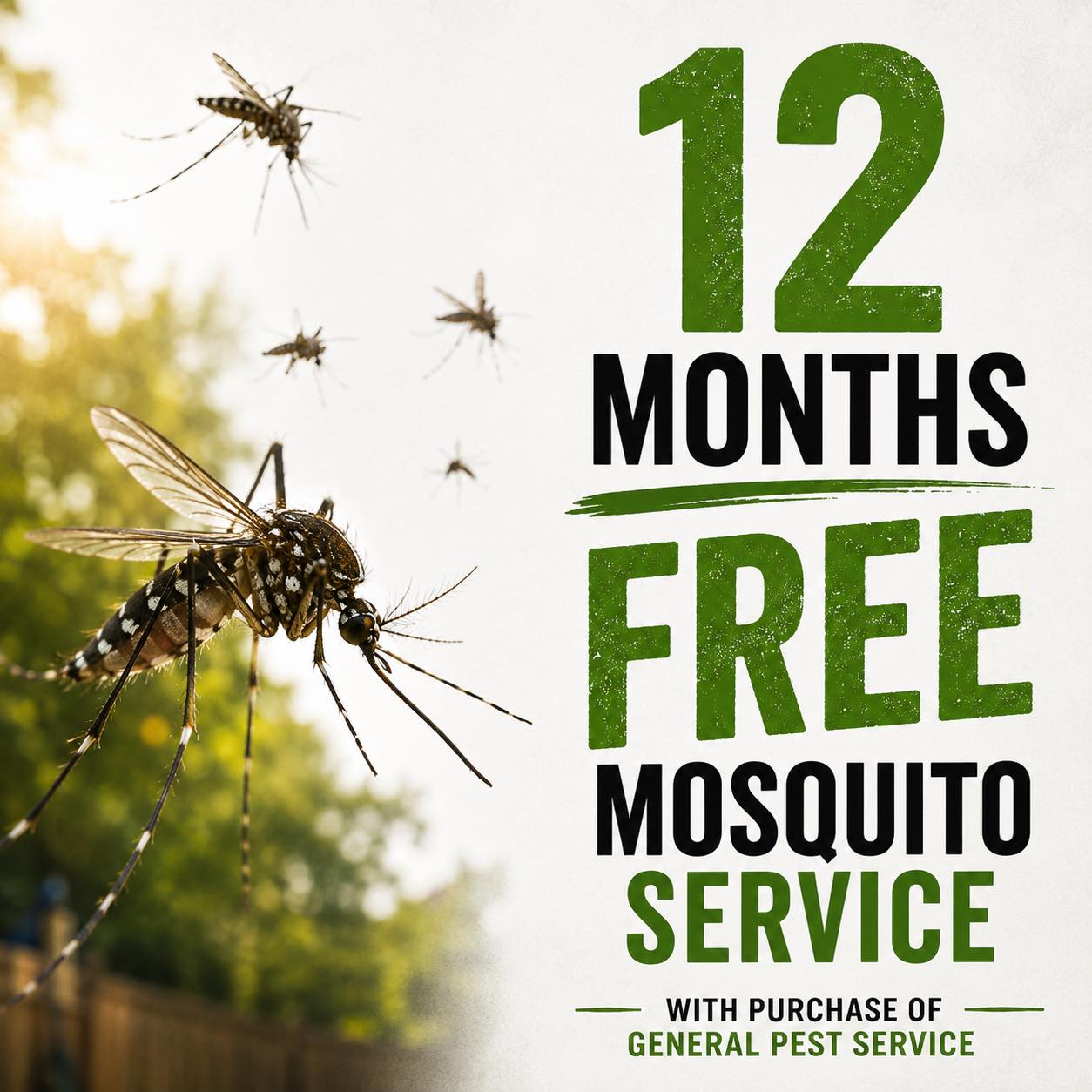 Spire Pest Control - VA Beach Facebook ad: 1 Year Of Mosquito Protection For FREE!