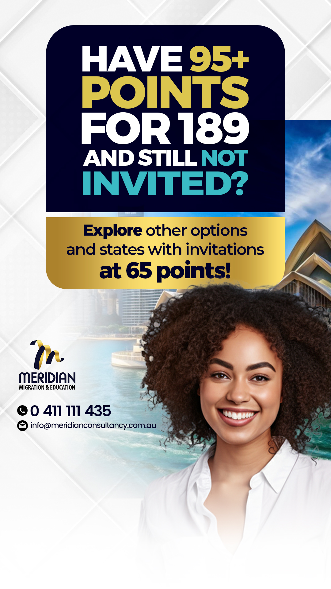 Meridian Migration & Education Consultant Facebook ad from Jan 9, 2026