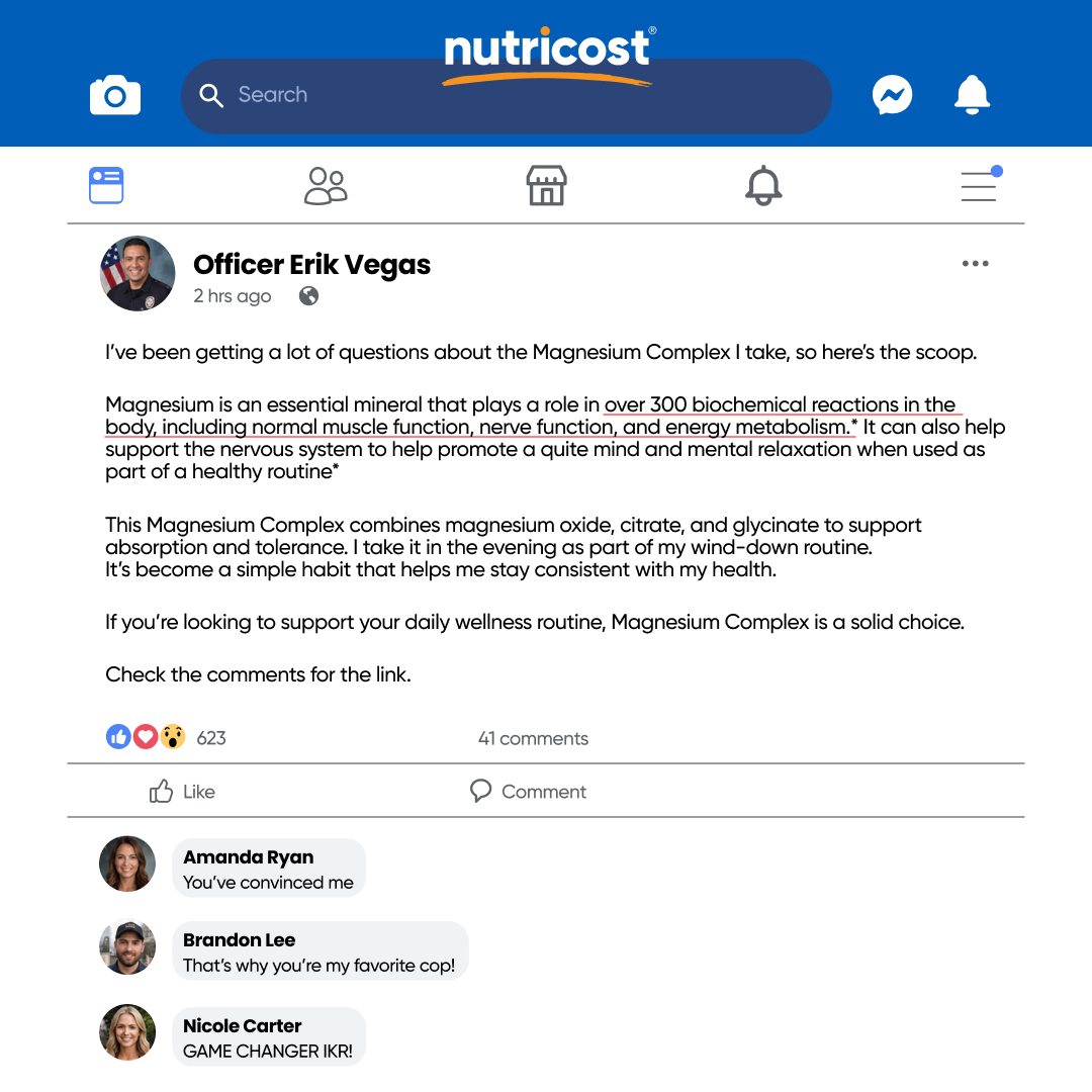 Nutricost Facebook ad
