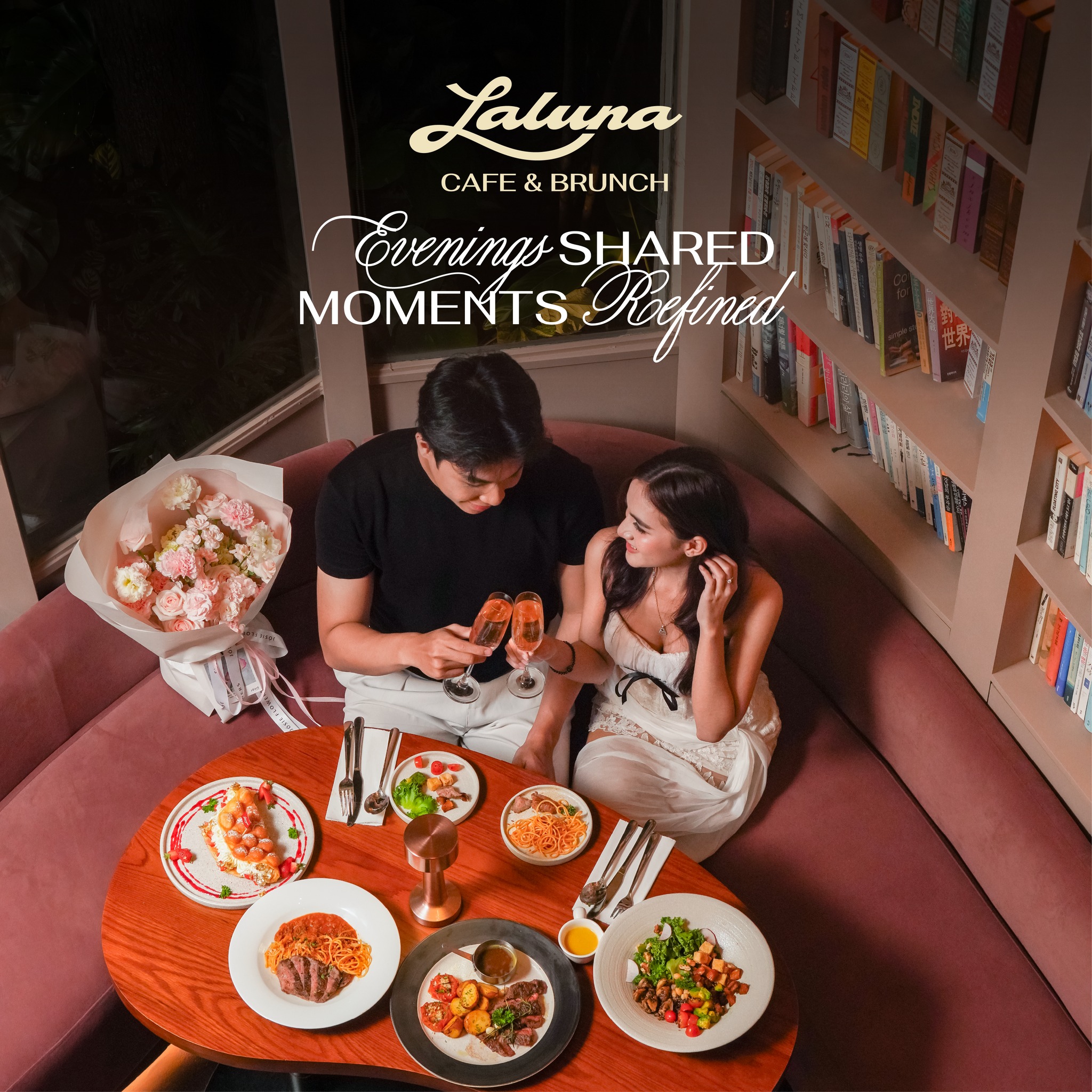 Laluna Cafe & Brunch Facebook ad: Evenings Shared, Moments Refined.