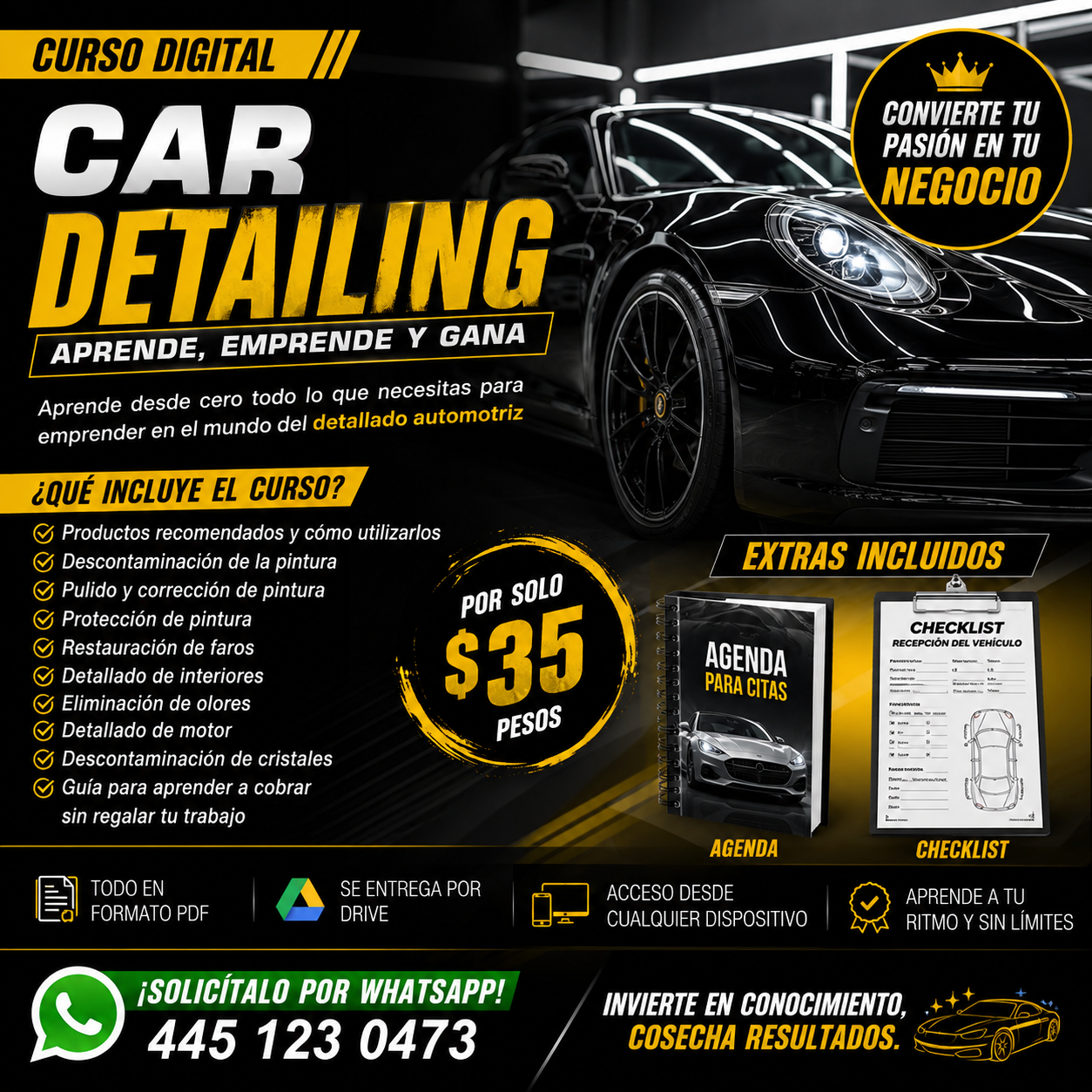 Morera Facebook ad: CURSO DE CAR DETAILING