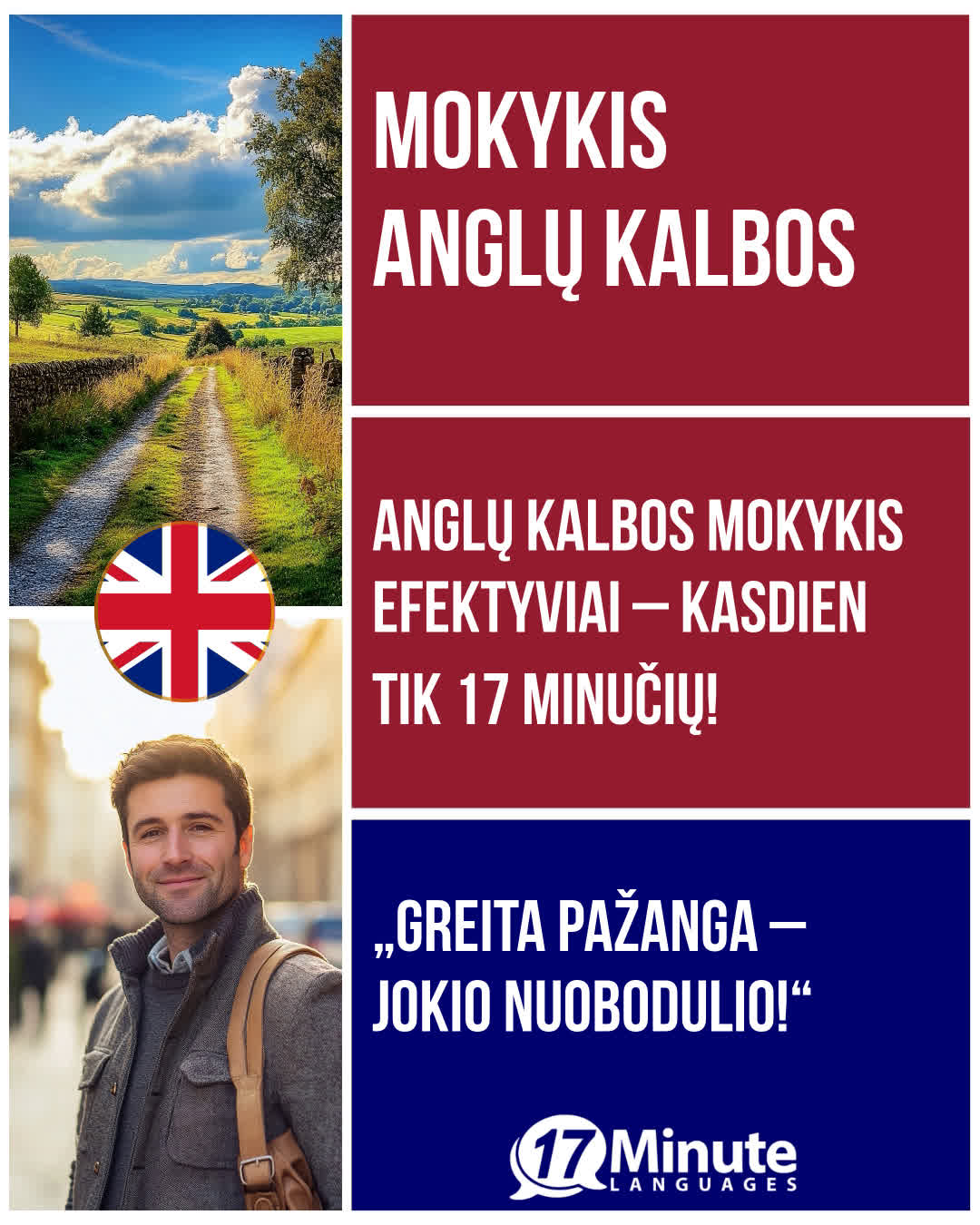 17 Minute Languages Lietuva Facebook ad