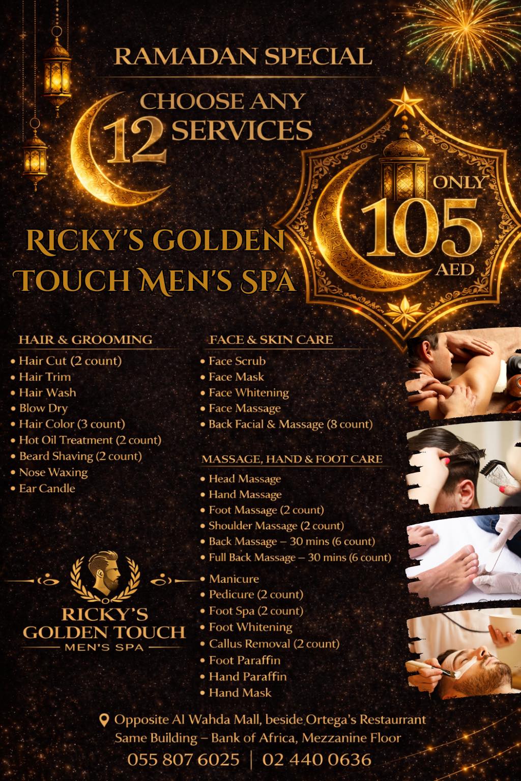 Rickys Golden Touch Mens Spa Facebook ad: RAMADAN SPECIAL OFFER FOR MEN