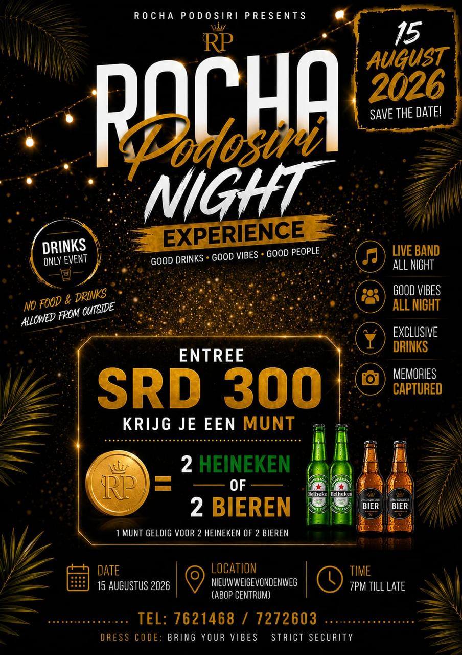 Rochan podosiri Facebook ad: Aanstaande 15 augustus Rocha Podosiri Night Expierence
