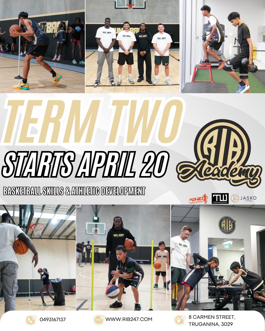 Run It Back Academy Facebook ad: Elite Basketball Training & Athletic Development