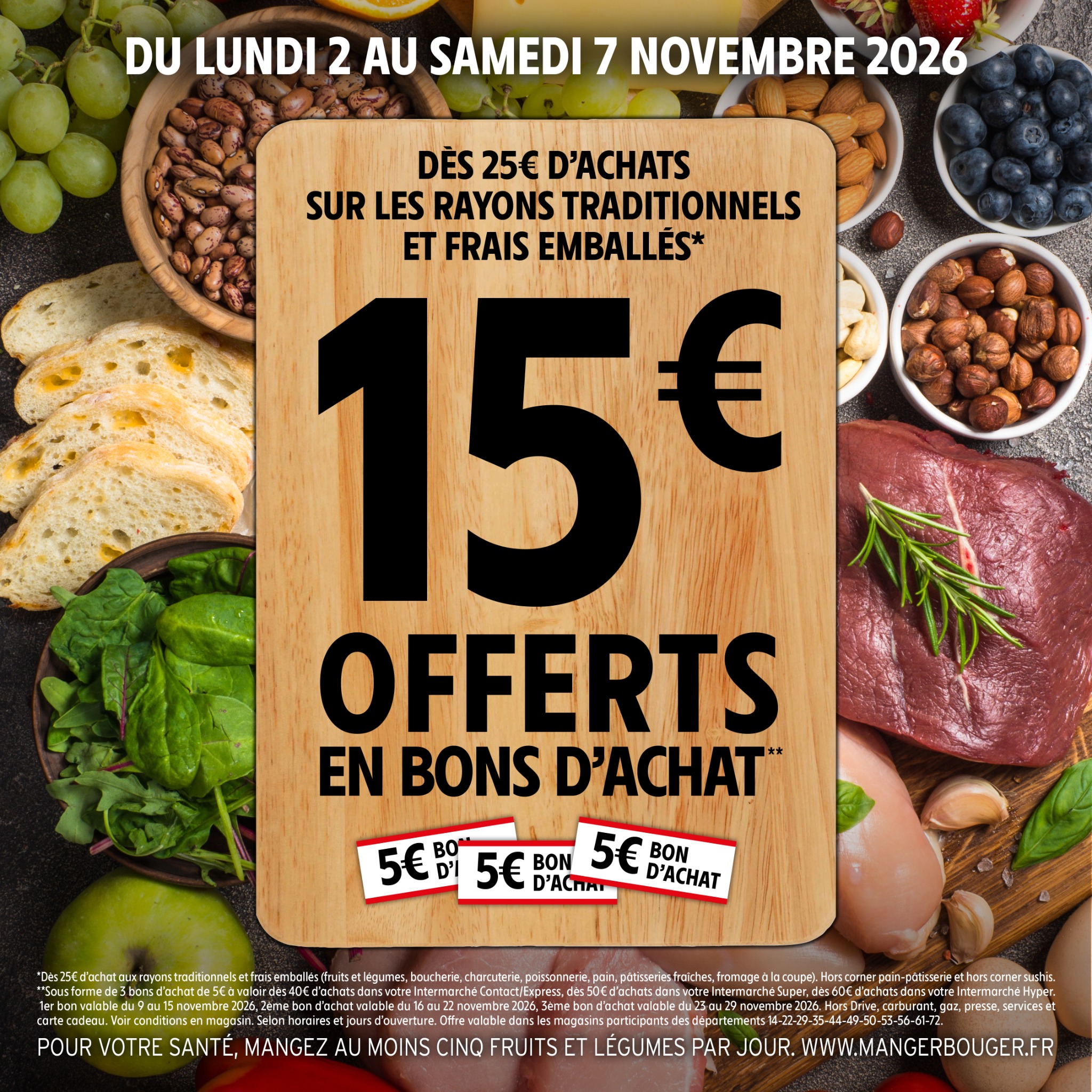 Intermarché Facebook ad: 15€ offerts