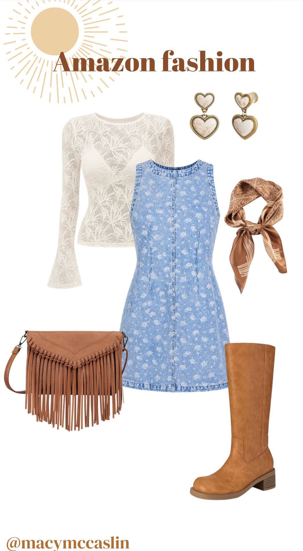 Macy McCaslin Facebook ad: Amazon fall transition outfit idea.