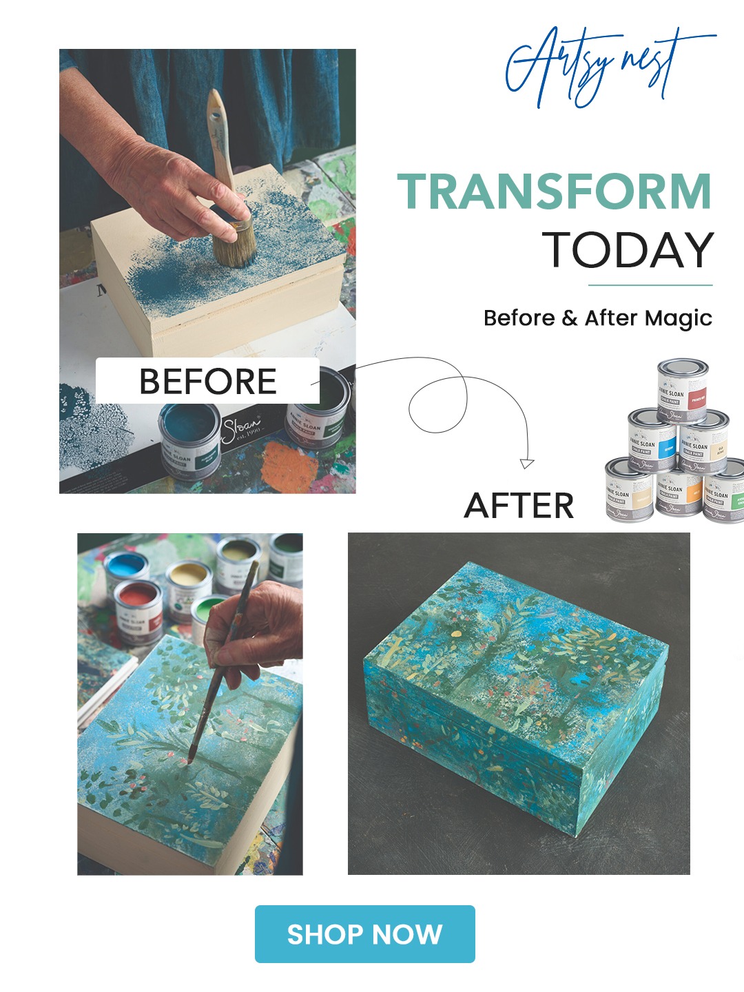 Artsy Nest Facebook ad: Transform Your Furniture with Annie Sloan
