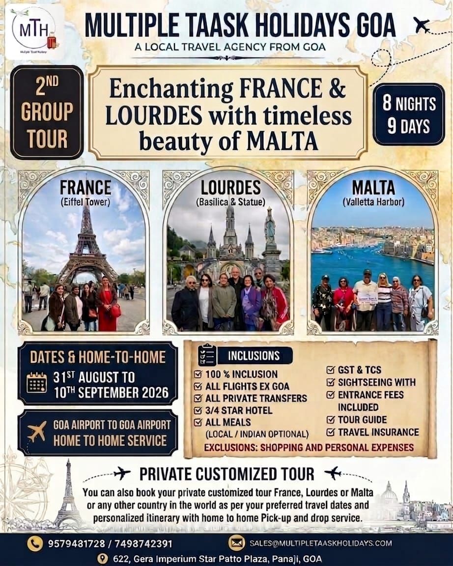 Multiple Taask Holidays Facebook ad: Discover the spiritual grace of Lourdes, the romance…