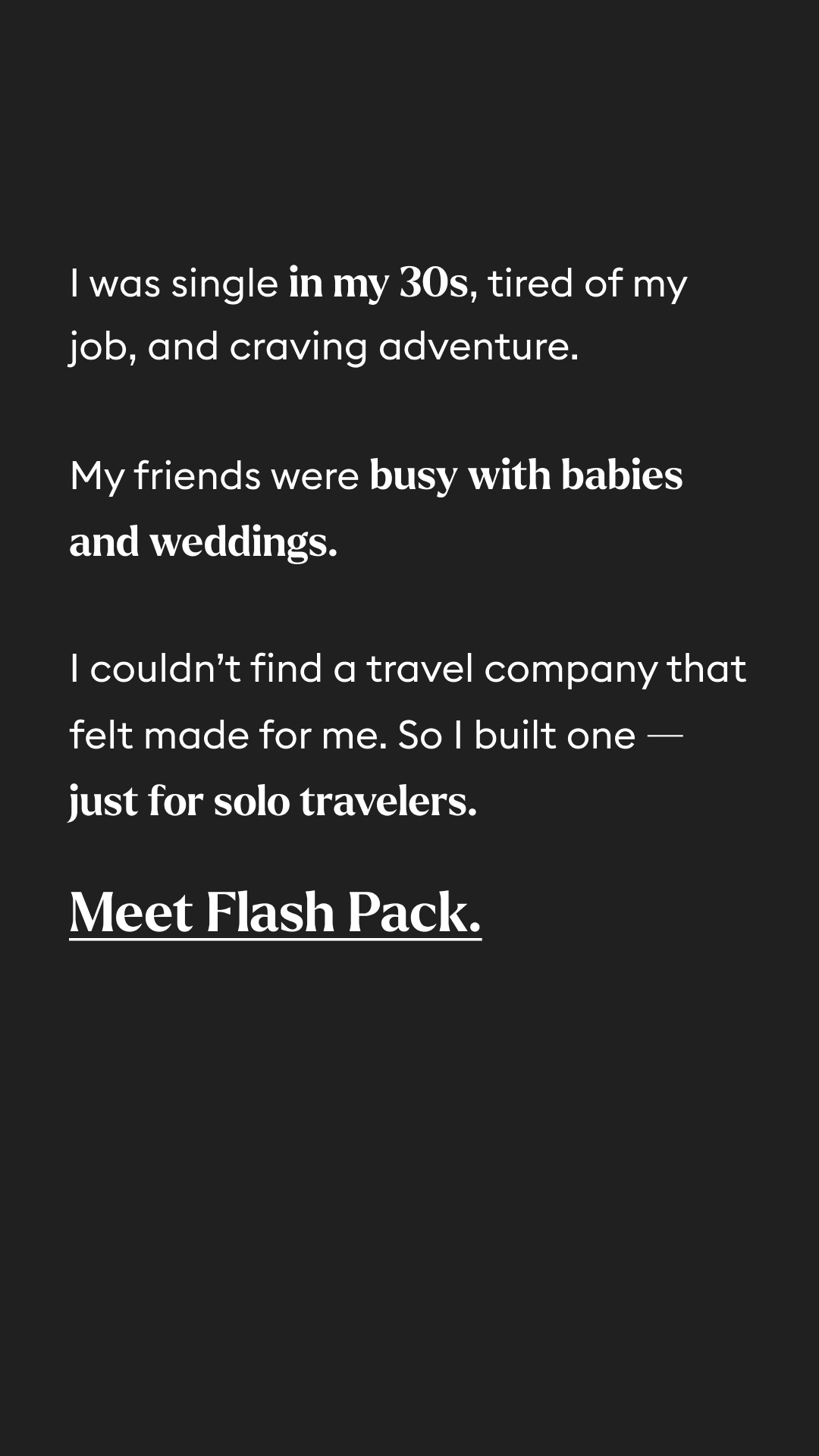 Flash Pack Facebook ad