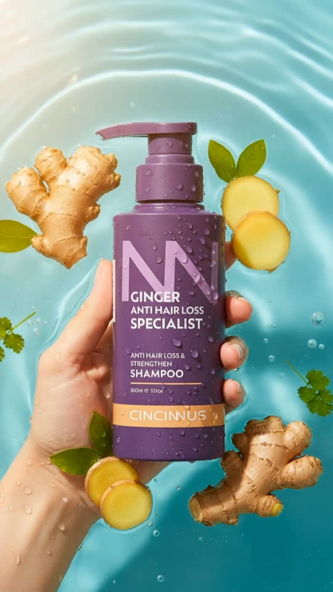 Cincinnus Facebook ad: Less Hair Fall. Stronger Hair