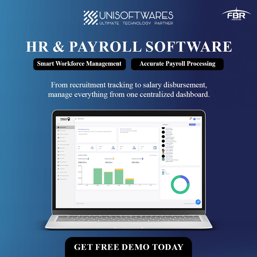 UniSoftwares Pakistan Facebook ad: From recruitment tracking to salary disbursement, manage…