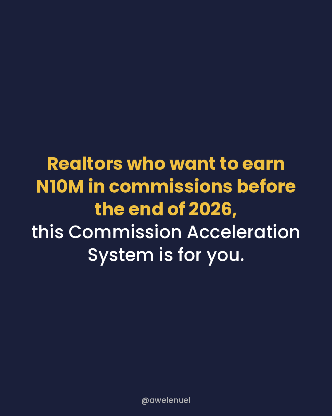 Awele The Realtor Facebook ad: Hit Your 2026 Sales Goals