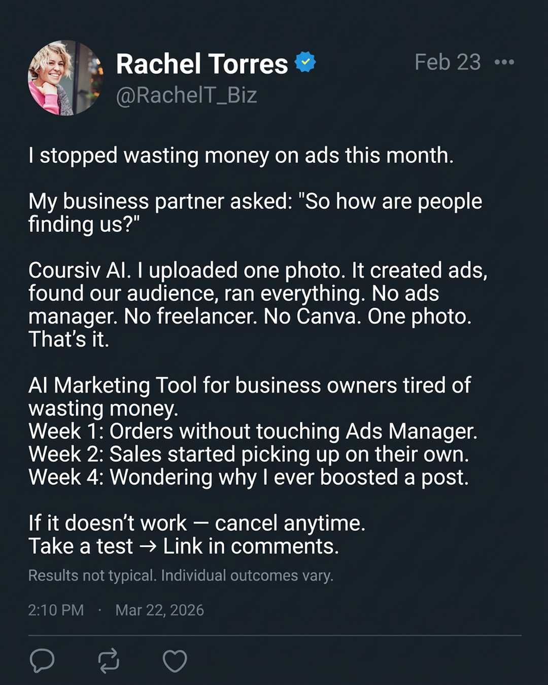 Practical AI Facebook ad