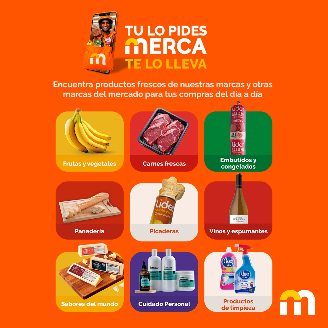Merca Jumbo Facebook ad: Tu súper directo a casa. Pide fácil con Merca