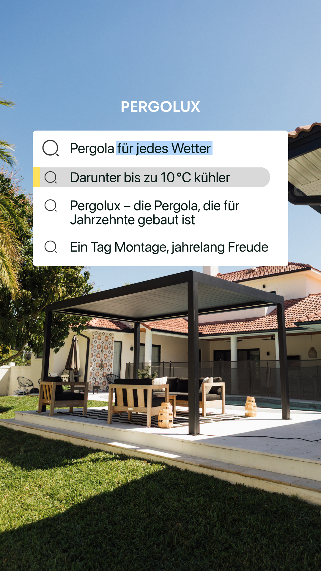 Pergolux Facebook ad
