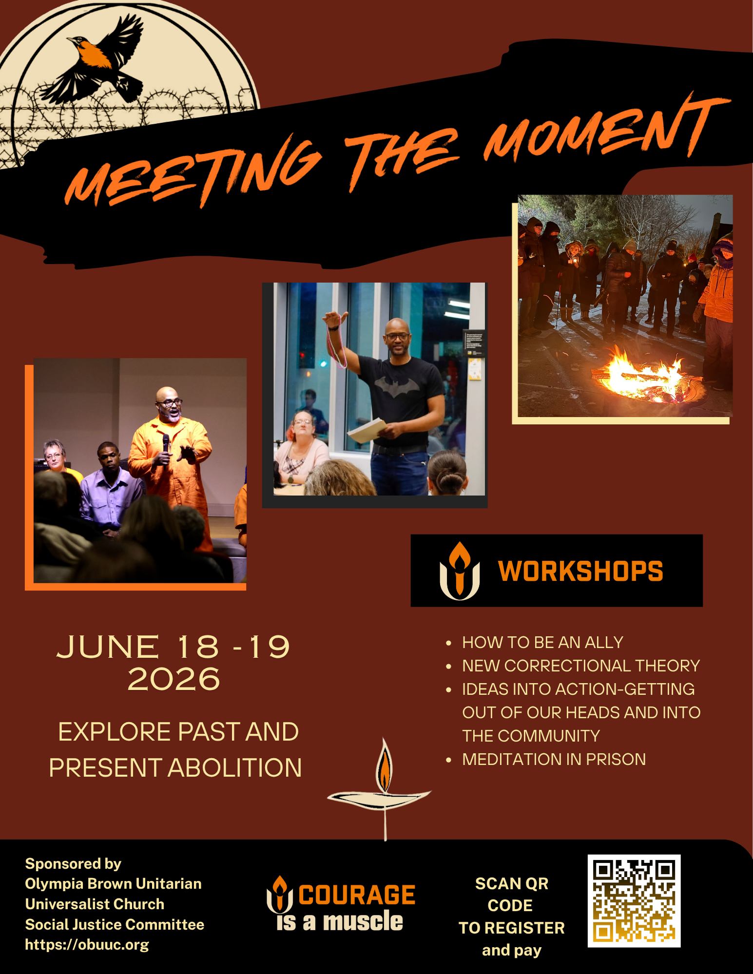 Wisconsin Unitarian Universalist State Action Network Facebook ad: Meet the Moment Modern Abolition Allyship