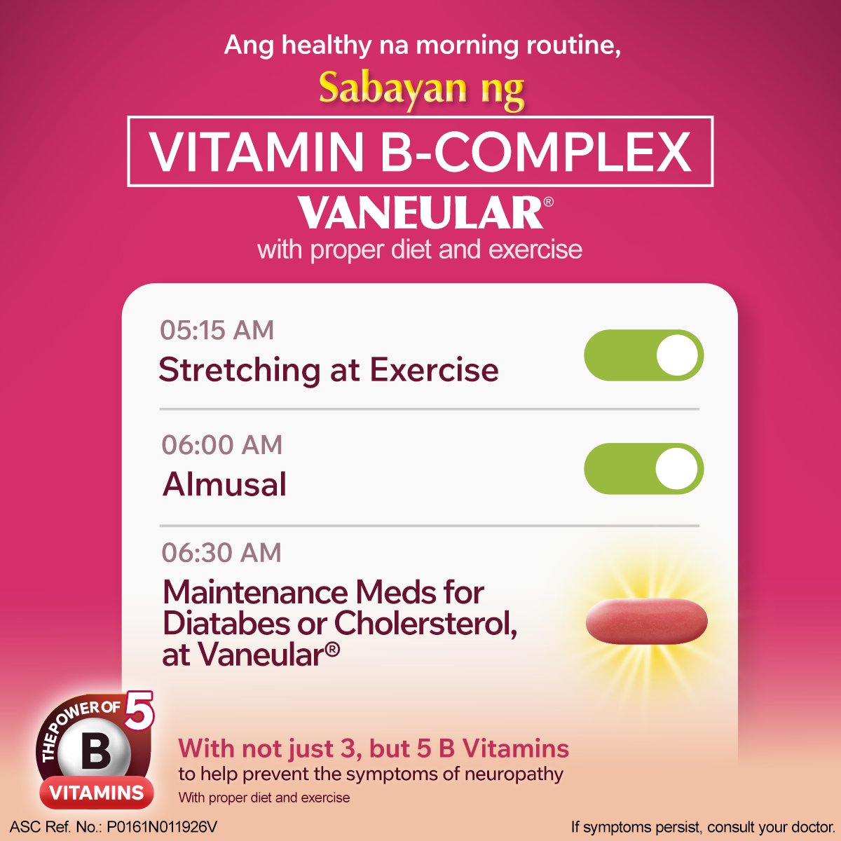 Pharex Health Corp. Facebook ad: Start your day strong with a healthy routine.