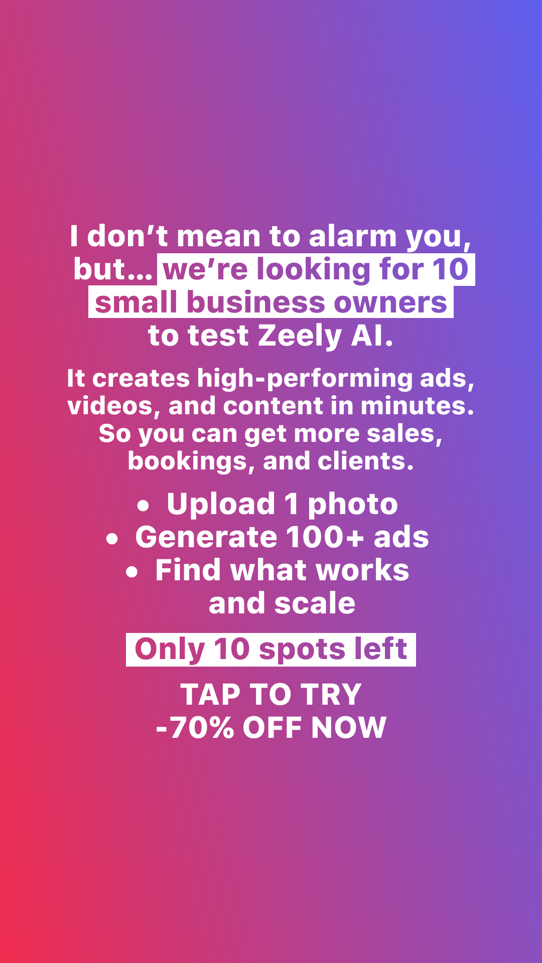 Zeely Facebook ad