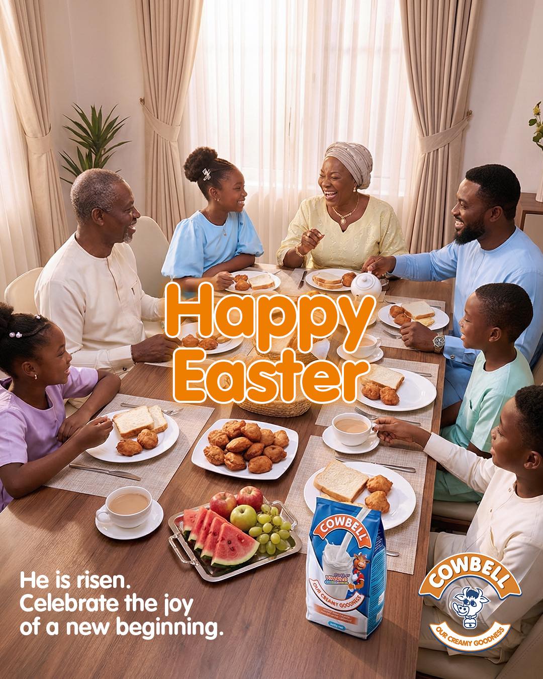 Cowbell Nigeria Facebook ad: Today, we celebrate the ultimate new beginning and…