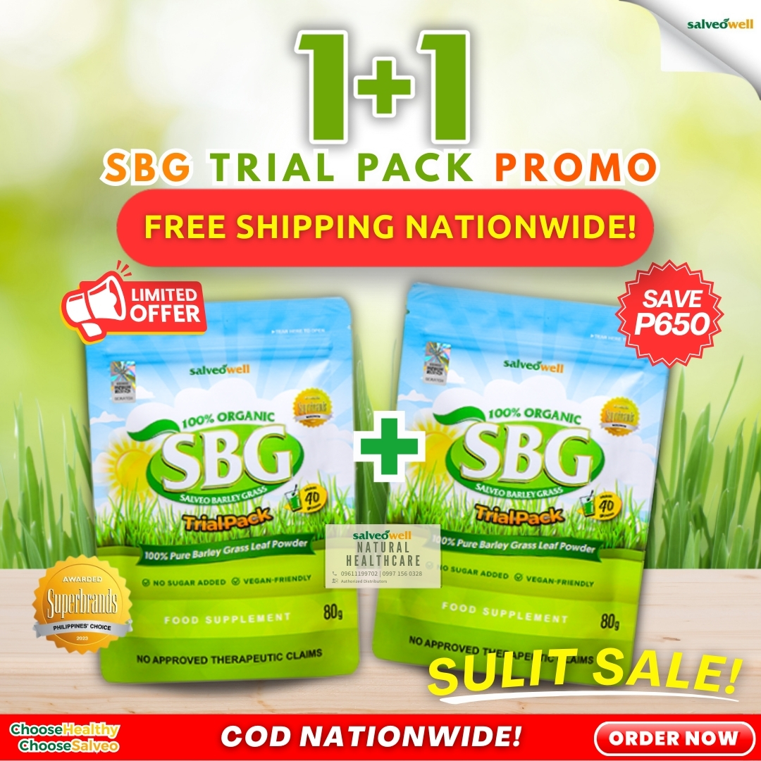 Salveo Barley Grass Organic Healthcare Facebook ad: FREE DELIVERY & COD