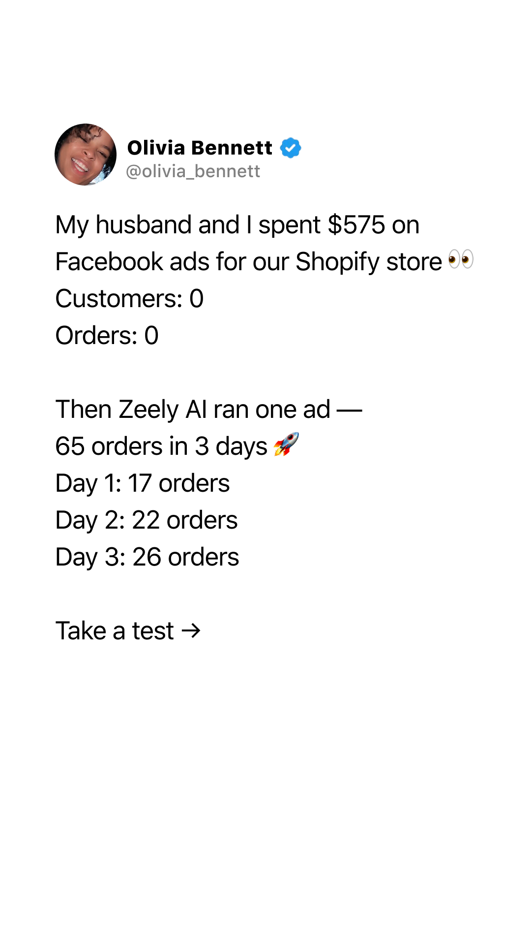 Zeely: Grow Sales with AI Facebook ad