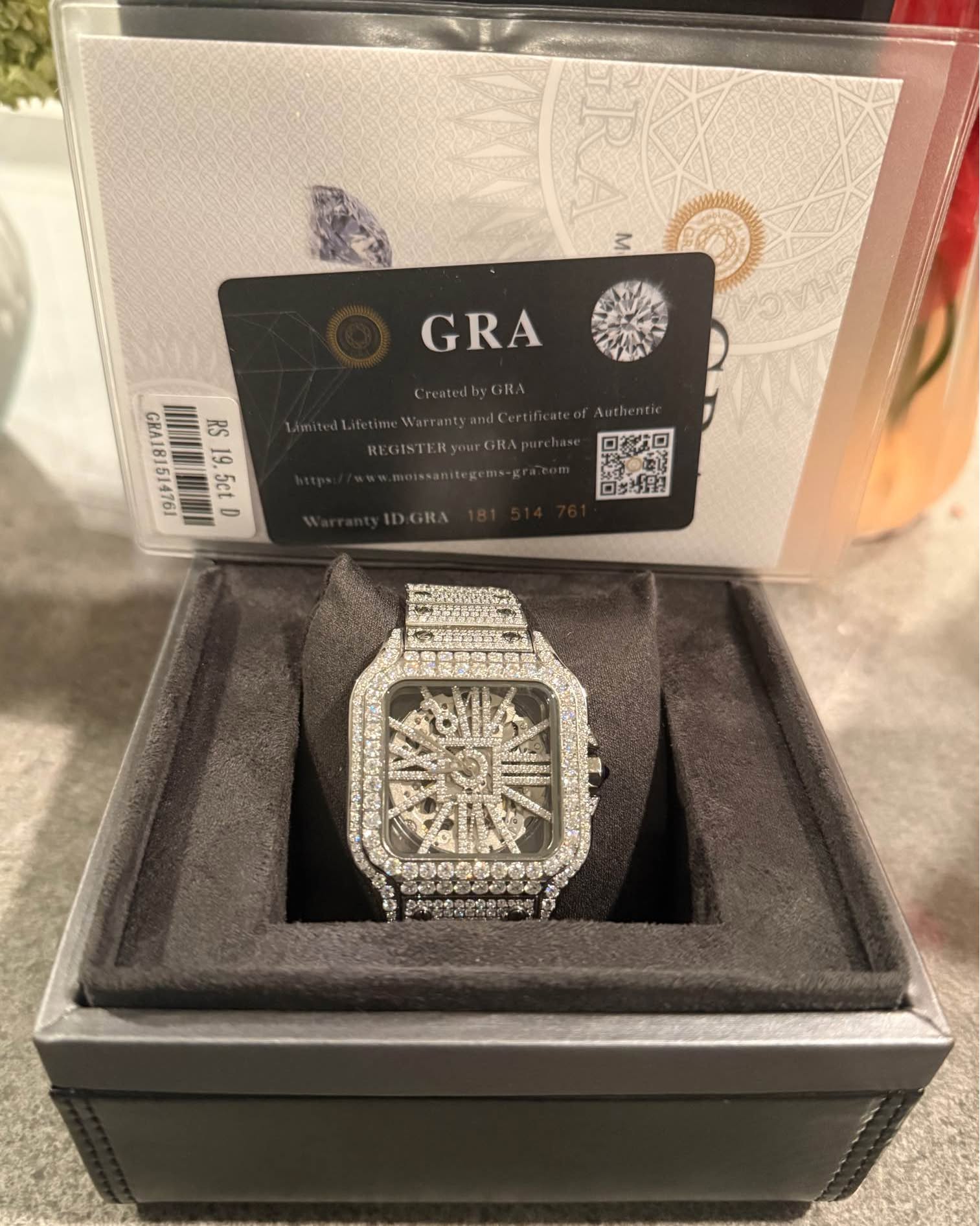 Stephanie Silva Facebook ad: 19.5CTW VVS D Moissanite Skeleton Automatic Watch…