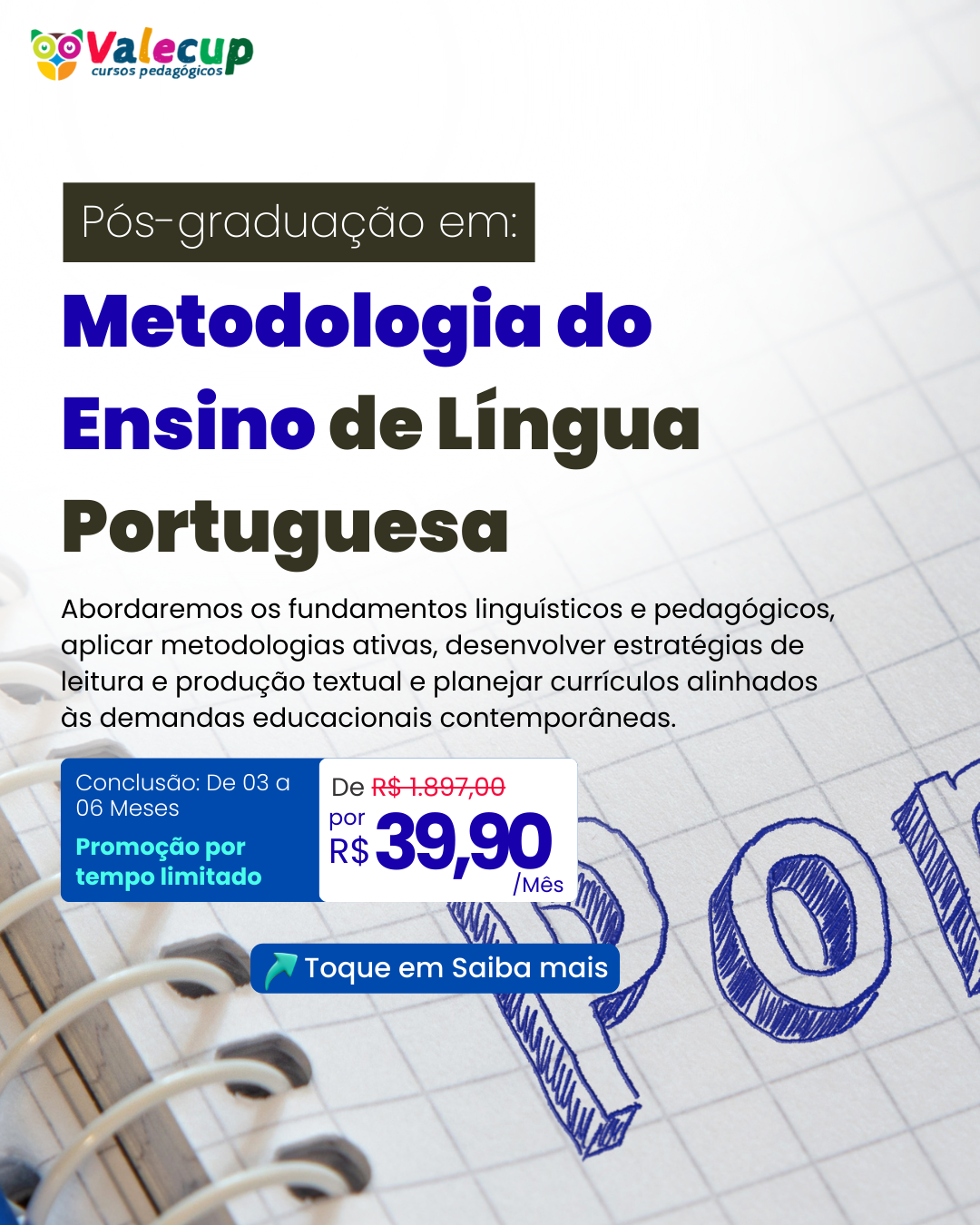 Valecup - Cursos Pedagógicos Facebook ad