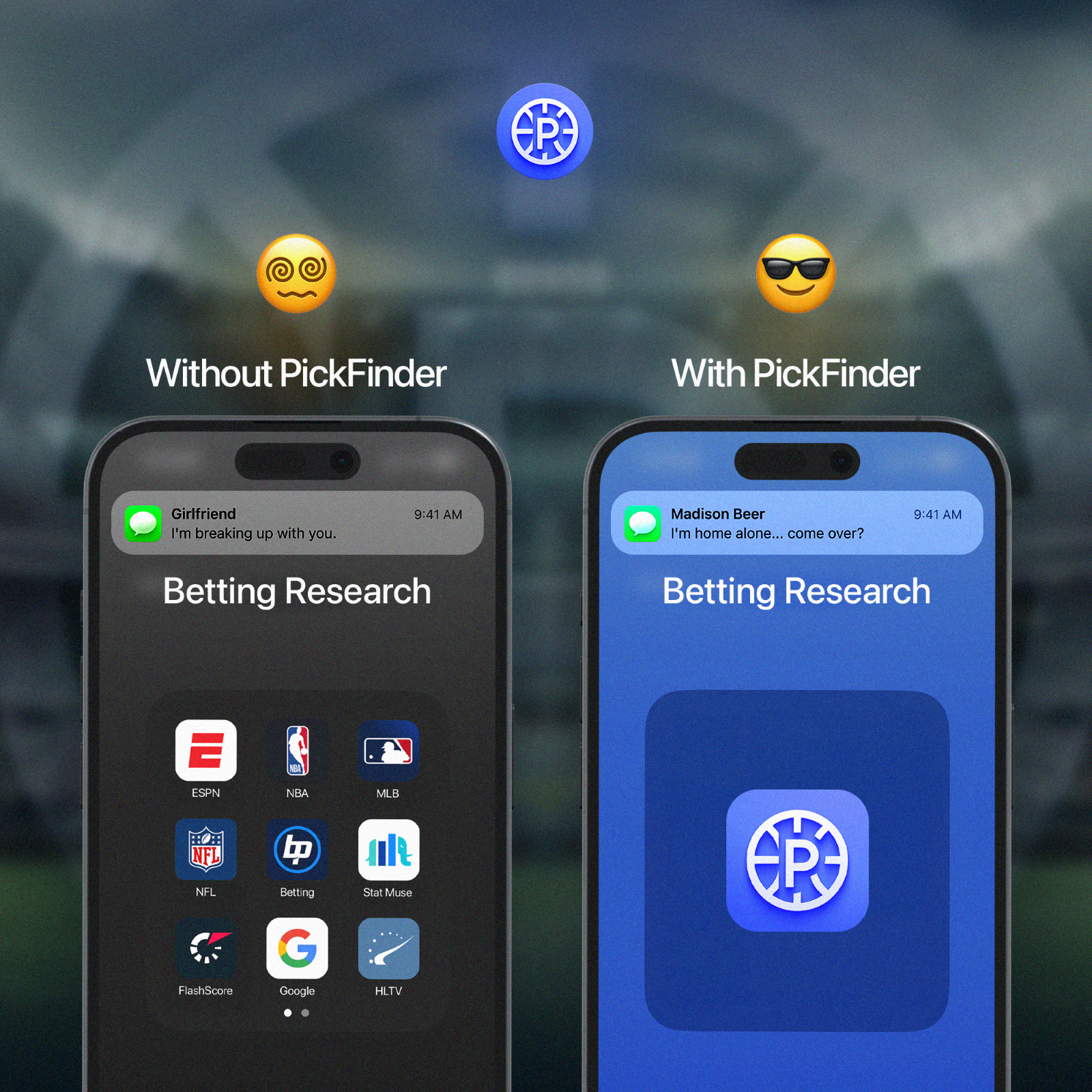 PickFinder Facebook ad: Smarter Research, Better Picks