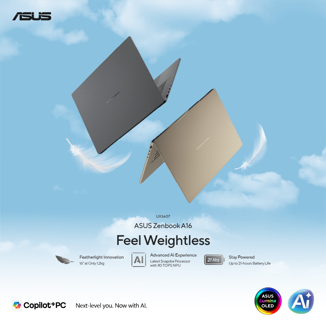 ASUS Facebook ad: Step into effortless mobility with the Zenbook A16.